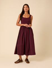 Bordo Colorado Midi Boy Elbise