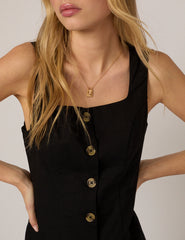 Siyah Rosie Mini Düz Kesim Elbise