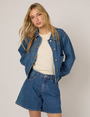 Mavi Bol Kesim Denim Ceket