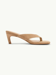 Bej Süet Flip Flop Heel