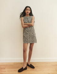 Leopar Desenli Izzie Denim Düz Kesim Elbise