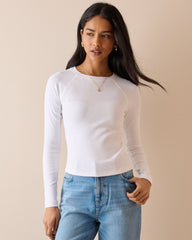 Beyaz Reglan Kollu Fitilli Bluz
