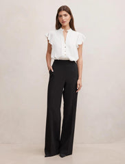 Jennie Kenar Detaylı Detail Bluz Kırık Beyaz
