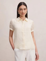 Posie Dantel Detail Bluz Limon Sarısı