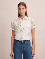 Posie Dantel Detail Bluz Açık Glade Çiçek Desenli