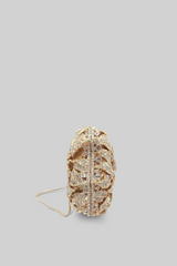 Kristal Süsleme Clutch Çanta - Altın