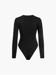 Düğmeli Ribana Uzun Kollu Bodysuit