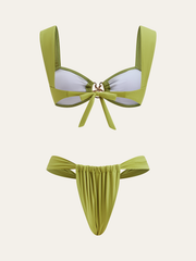 Bağlamalı Metal Dekorlu Bikini Takımı
