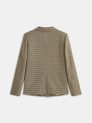 Metal Düğmeli Kareli Blazer
