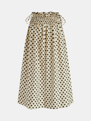 Polka Dot Fırfırlı Midi Etek