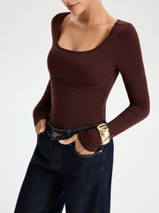 Sütyensiz Kare Yaka Bodysuit