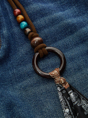 Fular Detaylı Kloş Paça Jean