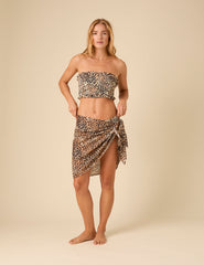 Leopar Desenli Bikini Sarong