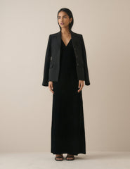 Siyah Belden Oturtmalı Blazer Ceket
