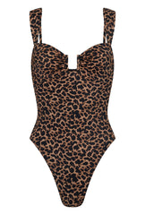 Cannes Tek Parça Mayo - Leopar Desen