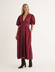 Bordo Starlight Midi Boy Elbise