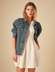 Krem Denim Astra Mini Boy Elbise