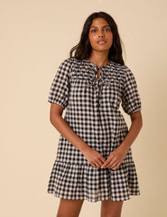 Siyah Pötikareli Phoebe Mini Boy Elbise
