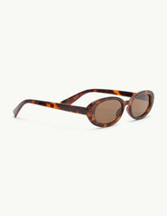 Kahverengi Tortoiseshell Oval Halo Güneş Gözlüğü