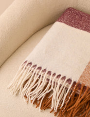 Bordo ve Taba Kareli Throw