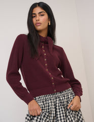 Bordo Neckerchief Hırka