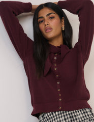 Bordo Neckerchief Hırka