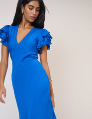 Electric Mavi Layla Midi Boy Elbise