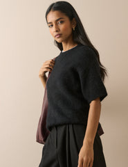 Siyah Oversize Örgü Bluz