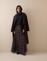 Lacivert Balıkçı Yaka Oversize Kazak