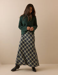 Yeşil Balıkçı Yaka Oversize Kazak
