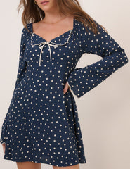 Lacivert Puantiyeli Lyon Mini Boy Elbise
