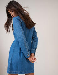 Mavi Denim Uzun Kollu Ferrea Mini Boy Elbise