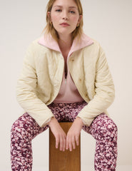 Pembe Çiçek Desenli Athleisure Tayt
