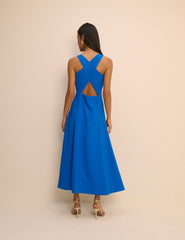 Cobalt Mavi Reign Midi Boy Elbise