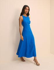 Cobalt Mavi Reign Midi Boy Elbise