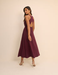 Bordo Reign Midi Boy Elbise