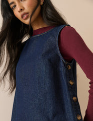 Koyu Mavi Denim Izzie Denim Düz Kesim Elbise