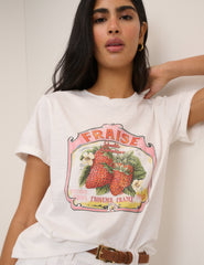Beyaz Fruits Baskılı Tişört