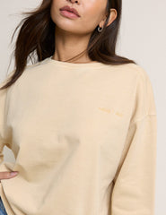 Sarı Rahat Kesim Sweatshirt