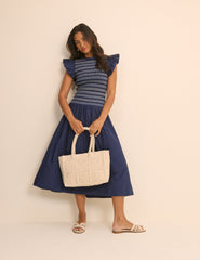 Lacivert Gipeli Peplum Bluz