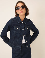 Koyu Mavi Denim Ceket