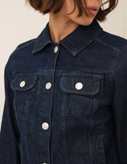 Koyu Mavi Denim Ceket