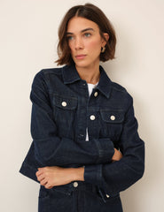 Koyu Mavi Denim Ceket