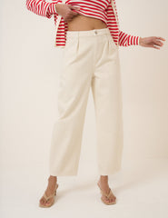 Krem Peckham Balon Paça Jean Pantolon