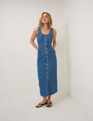 Mavi Denim Quays Midi Boy Elbise