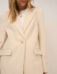 Krem Rahat Kesim Blazer Ceket