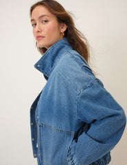Denim Dik Yaka Bomber Ceket