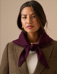 Bordo Yün Karışımlı Örgü Neckerchief