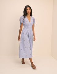 Mavi Pinstriped Ezra Midi Boy Elbise