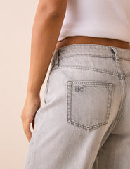 Gri Geniş Paça Stepney Loose Jean Pantolon